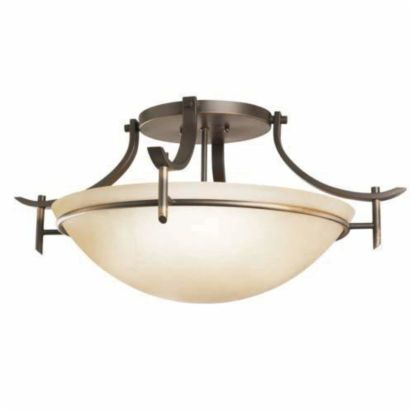 Kichler® 3606OZ Olympia Contemporary Semi-Flush Lighting, (3) Incandescent Lamp, 120 VAC, Olde Bronze Housing